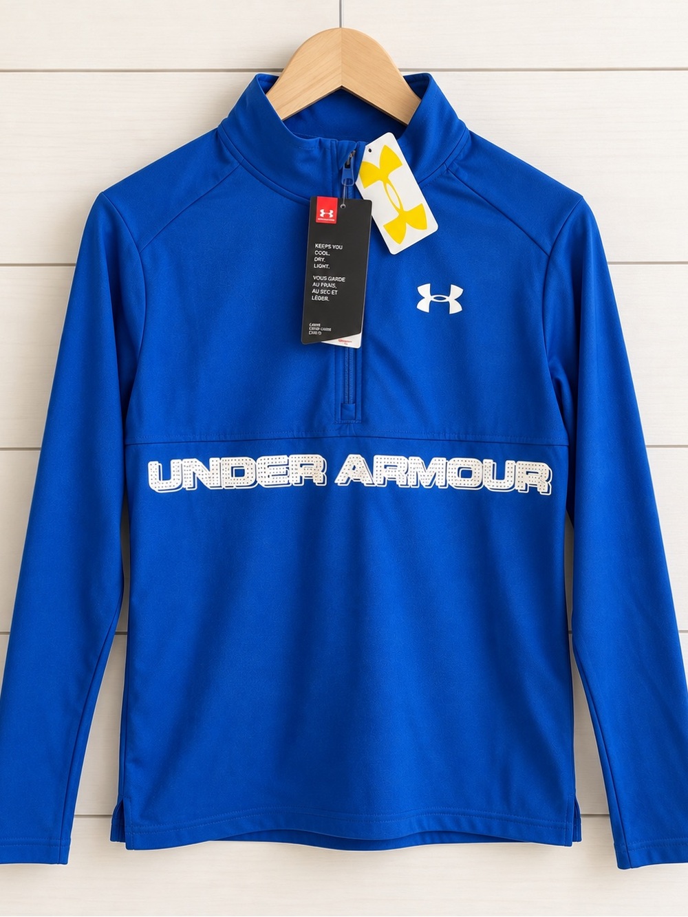 Under Armour HeatGear Boys XL Loose Quarter Zip Blue NWT